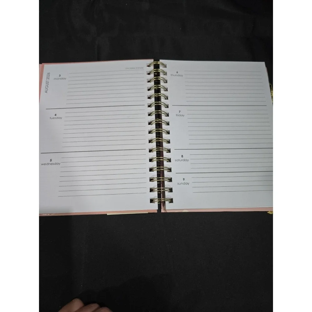 26-27 Daily Planner With Ball Point Pen, Day To Day Chaos Flowers And Bees